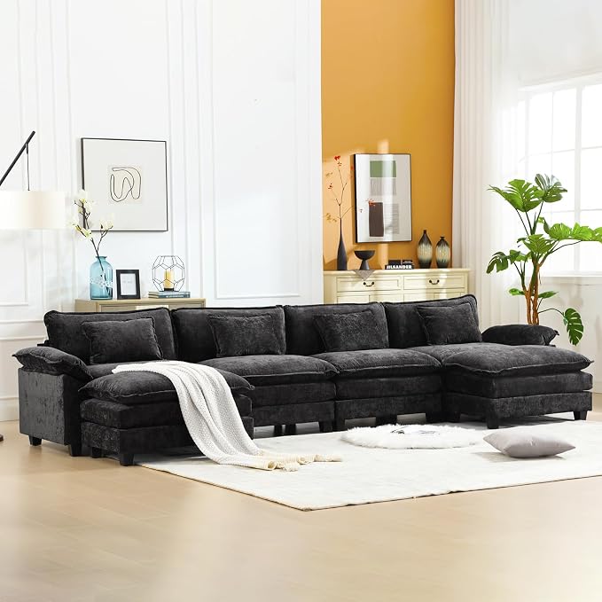 Oprisen 154" Modular Sectional Sofa, Comfy Cloud Couch Sectional Sofa by Oprisen