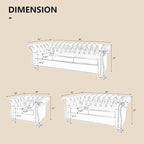 QHITTY 3 Piece Living Room Set, Sectional Chesterfield Sofa Chair Contemporary - Image 2