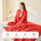 EMME Muslin Blankets for Adults Throw Blanket for Couch Breathable Gauze Soft - Image 3