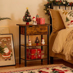 HOOBRO End Table with Charging Station, Narrow Side Table, Flip Top Nightstand - Image 2
