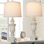 Cinkeda Farmhouse Table Lamps Set of 2 by Cinkeda
