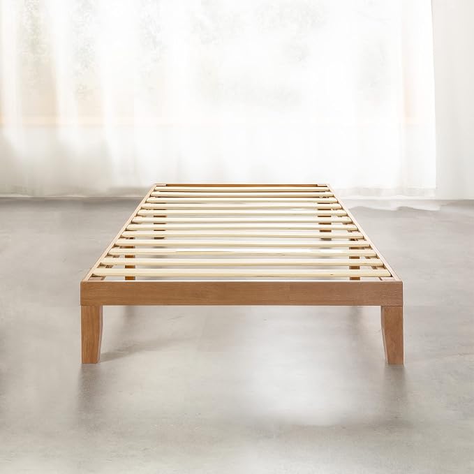 Mellow Naturalista Classic 12-Inch Solid Wood Platform Bed | Wooden Slats - Image 3