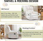 Korser Recliner Chair, Swivel Rocker Recliner Chair - Image 3