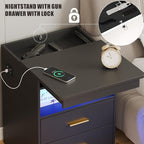Nightstand Set of 2, Charging Bedside Table - Image 4