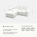 Cloud Couch Sectional 81.1'' Oversized Modular Deep Seat Sofa L Shaped Comfy - Image 2