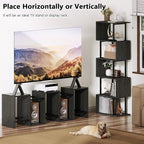 Furologee 6 Tier Bookshelf Tall Geometric Bookcase, S Shaped Industrial Display - Image 7
