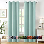 MIULEE Blackout Curtains for Bedroom 2 Panels 40 x 84 Inch Long Aqua | Thermal by MIULEE