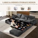 Upgrade Boneless Couch with Storage, Extra Deep&High Seat Modular Sectional - Image 4