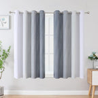 Grey and Greyish White Ombre Blackout Curtains - Image 2