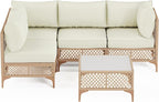 5-Piece Generous Patio Furniture Set, Wicker Outdoor Sectional Set - Image 6