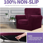ZNSAYOTX Oversized Velvet 3 Piece Couch Cover - Image 5
