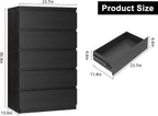 Jocoevol Black 5 Drawer Dresser - Image 2