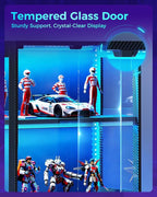 AODK Display Case with RGB Lights, 4-Tier Display Cabinet with Glass Doors and - Image 4