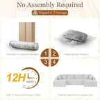 134 Inch Modular Sectional Sleeper Sofa, Boneless Cloud Couch - Image 6
