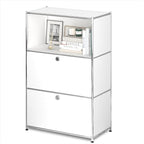 Metal Shelf with 2 Flap Doors, Large Capacity Cabinet, DIY Modern Home by SIMPLINK