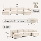 ROWHY 148'' Sectional Cloud Couch - Image 2