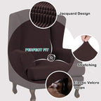 Turquoize Wingback Chair Covers 2 Piece Wing Chair Slipcover Stretch Slipcovers - Image 3