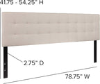 Flash Furniture Bedford Box Stitch Tufted Upholstered King Size Headboard in - Image 2