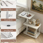 Faesun 360° Swivel Side Table for Height Adjustable, C Shaped End Table for - Image 6