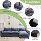 Oprisen 120" Modular Sectional Sofa, Comfy Cloud Couch Sectional Sofa - Image 6