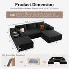 95" Cloud Sectional Couch U-Shaped Chaise - Image 2