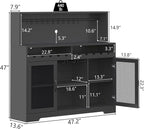 Loomie Wine Bar Cabinet with LED Light, Liquor Cabinet with Glass Holder - Image 2