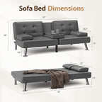 Shahoo Convertible Folding Futon Sofa Bed Sleeper Couch - Image 2