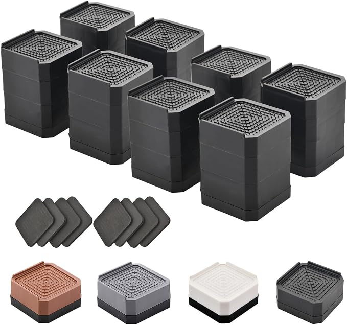 EclatBain Bed Risers Furniture Risers Heavy-Duty Rectangular Adjustable Block 8 by Unknown