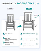 SERWALL Oversized Rocking Chair Set of 2 Outdoor, HDPE Outdoor Rocking Chair - Image 6