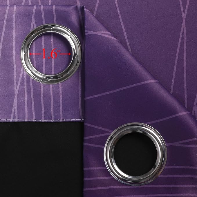 Black and Purple Ombre Blackout Curtains 84 Inch Long | Room Darkening Curtains - Image 7