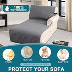 Turquoize 100% Waterproof Sofa Covers Chaise Lounge L Shape Sofa Protector Slip - Image 2