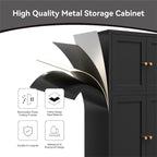 Bevivog Black Metal Locker Cabinet - Image 7