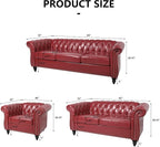 AVZEAR Chesterfield Loveseat Sofa, Upholstered Sofa Modern 2 Seater Couch Sofa - Image 2