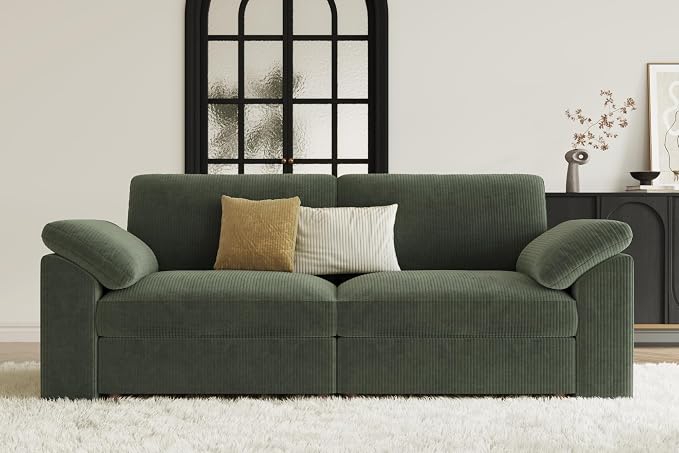 EASE MOOSE Comfty 2 Seat Couch, FSC Certified Modern Deep Seat Sectional Modular - Image 4