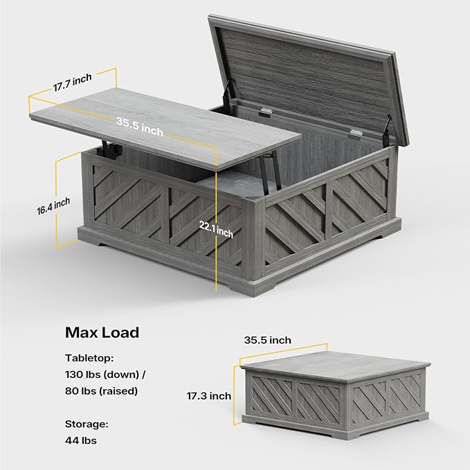 Amada Lift Top Coffee Table - Image 3