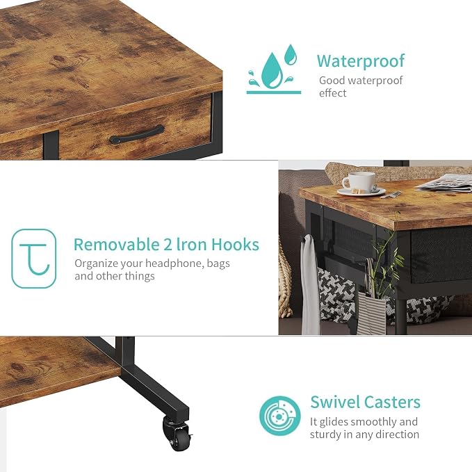 Small Portable Standing Rolling Desk - Image 9