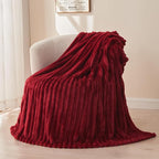 NEWCOSPLAY Fleece Ribbed Cozy Throw Blanket - Image 3