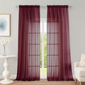 Sheer Curtains 2 Panels Set for Bedroom Living Room, Soft Solid Rod Pocket by OWENIE