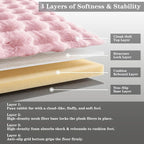 Pink Rabbit Plush Rug 2'x6', Fluffy Shaggy Area Rug - Image 4