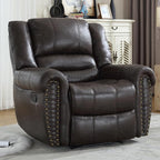CANMOV Leather Recliner Chair, Classic and Traditional Manual Recliner Chair by CANMOV