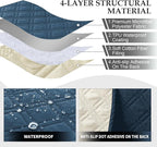 Genina L Shape Couch Cover, Sectional Couch Chaise Covers, Waterproof Washable - Image 4