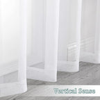 Chyhomenyc White Sheer Curtains 96 inches Long 2 Panels Set | Light Filtering - Image 7