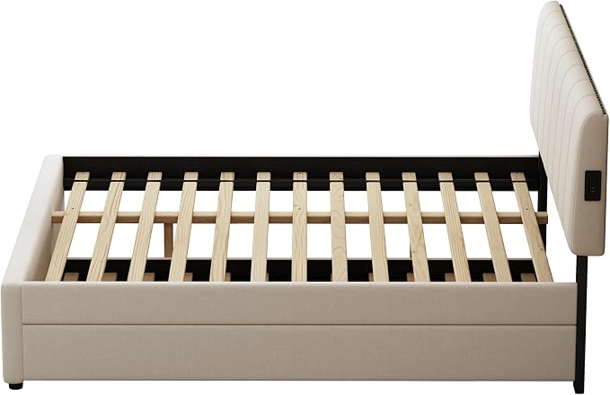 Queen Size Upholstered Platform Bed - Image 9