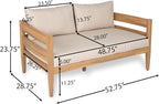 Christopher Knight Home Kory 4-Piece Acacia Wood Patio Furniture Set, Outdoor - Image 8