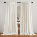 RYB HOME Faux Linen Blended Sheer Curtains, Light Filtering Ariy Vertical by RYBHOME
