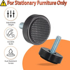 M6 Adjustable Furniture Leveler, 16 Pack Rubber Leveling Feet Screws in Threaded - Image 3