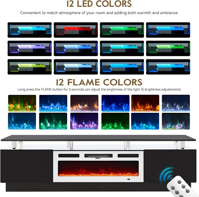 80" TV Stand for Living Room, Modern Entertainment Center & Media Console - Image 3