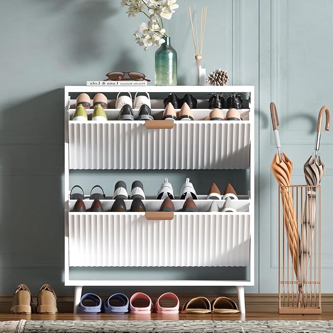 Shoe Cabinet Storage, Modern Freestanding Organizer by QIVOMIX