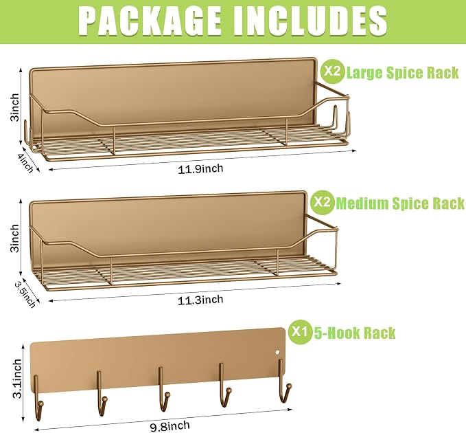 Magnetic Spice Rack for Refrigerator, 5 Pack Metal Strong Magnet Spice - Image 2