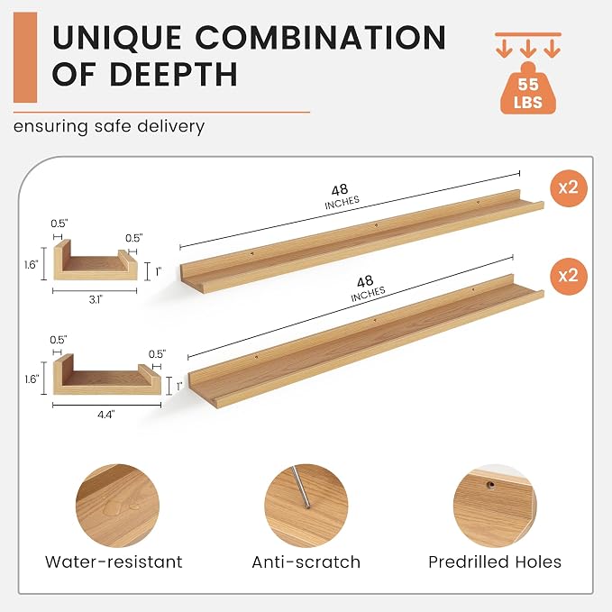 FLYJOE Floating Picture Ledge Shelves - Image 3